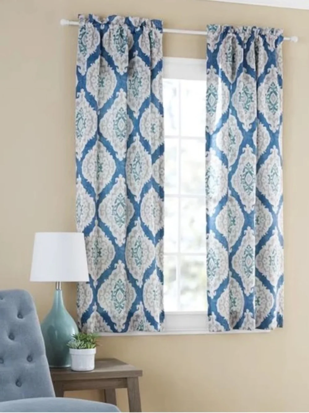 Mainstays Ikat Print Room Darkening Curtains